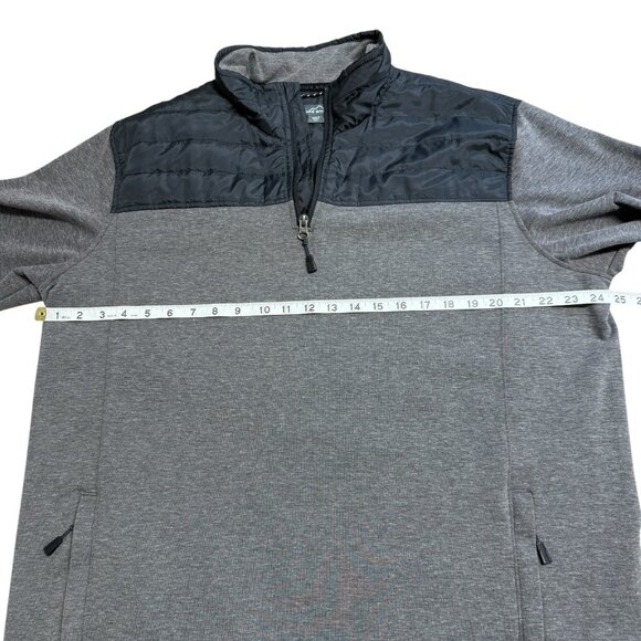 EDDIE BAUER PULLOVER MIXED MEDIA FALL OUTDOORS MENS XL TALL NEUTRAL 1/4 ZIP - Picture 6 of 7